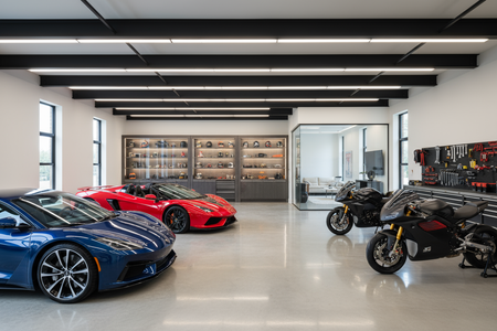 Carros e motos garagem