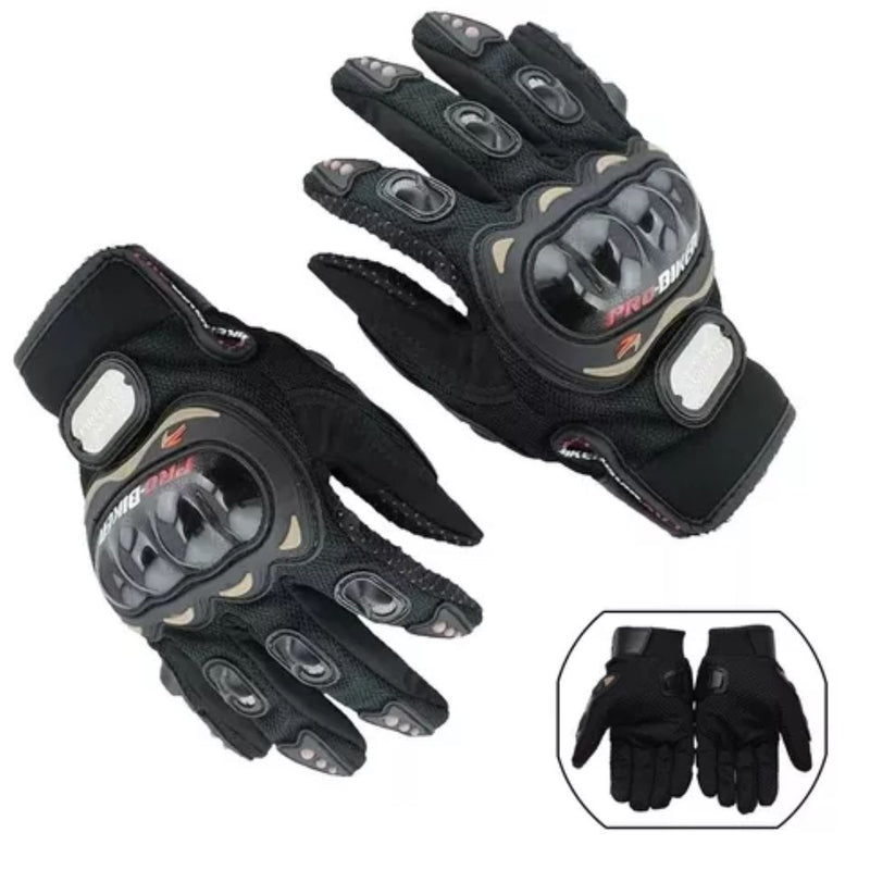 Luvas Pro Biker Antiderrapante para Moto, Proteção para Dorso, Ventilada, Tamanho Único, Preta