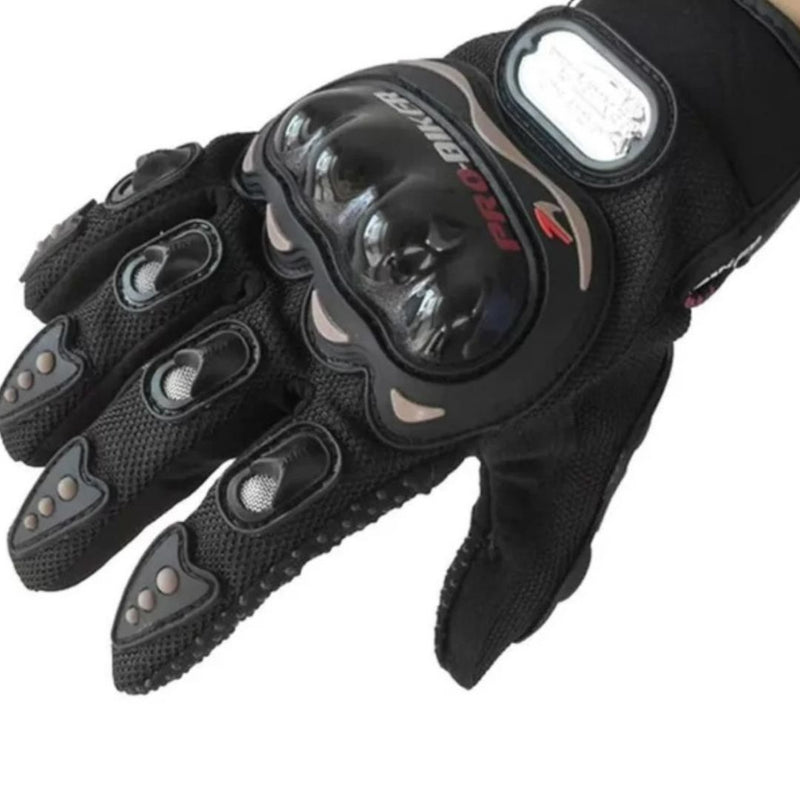 Luvas Pro Biker Antiderrapante para Moto, Proteção para Dorso, Ventilada, Tamanho Único, Preta